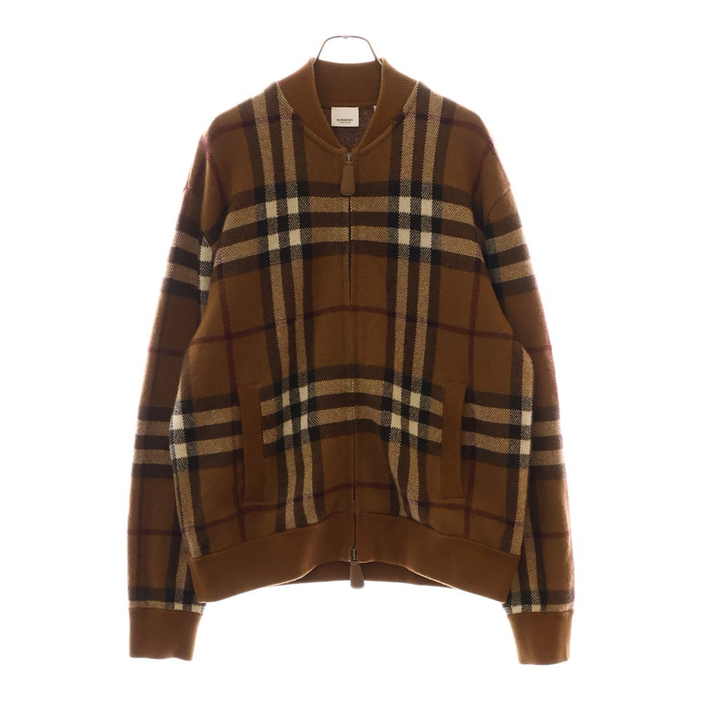 BURBERRY(バーバリー) ノバチェック カシミア ダブルジップアップブルゾン 8063641 ブラウン