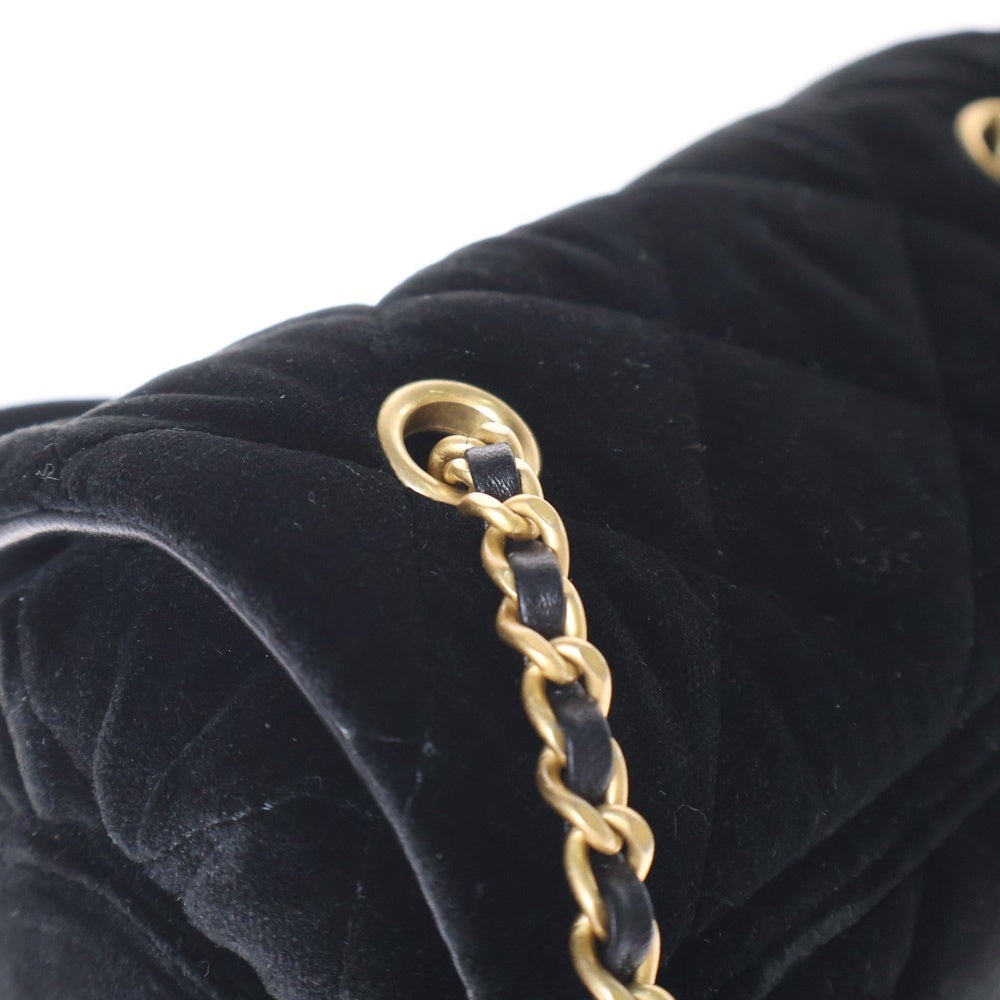 CHANEL(シャネル) ベロア ココマーク 2way ミニボストン ショルダーバッグ ブラック