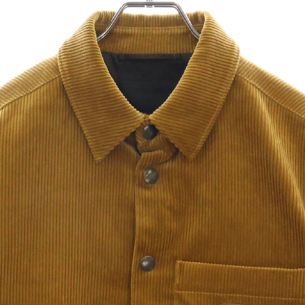 PRADA(プラダ) 24AW 三角ロゴプレート コーデュロイシャツブルゾン ブラウン SC798