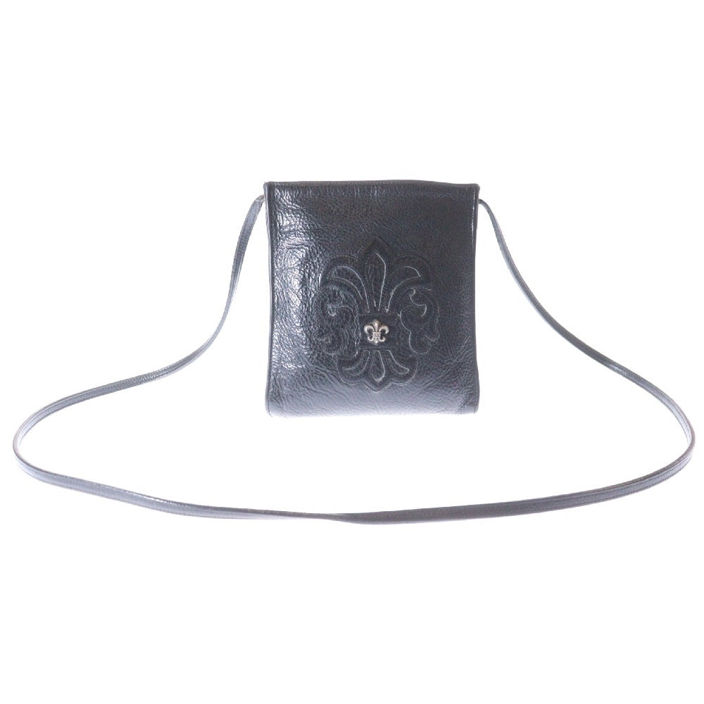 CHROME HEARTS(クロムハーツ) SQ PKT BS FLEUR スクエアポケット BSフレア ショルダーバッグ ブラック/シルバー