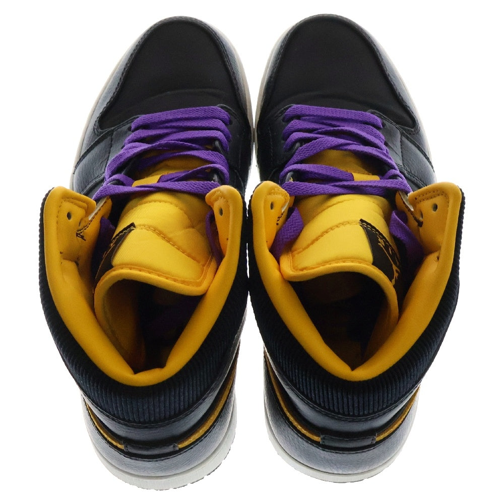 NIKE(ナイキ) AIR JORDAN 1 MID BLACK UNIVERSITY GOLD エアジョーダン1 ミッド ブラック ユニバーシティ ゴールド CI9352-001 US8.5/26.5cm