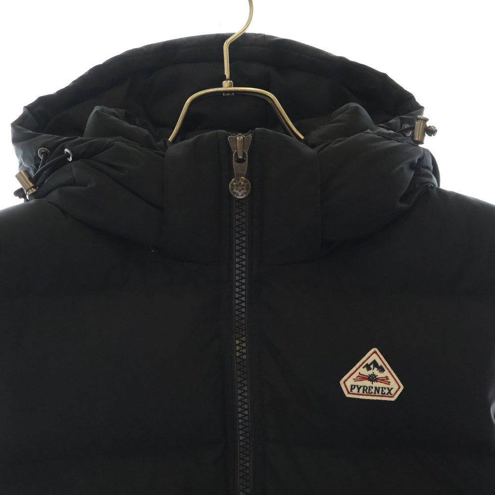 PYRENEX(ピレネックス) フロントワッペン ジップアップ フーディーダウンベスト W23P1 ブラック
