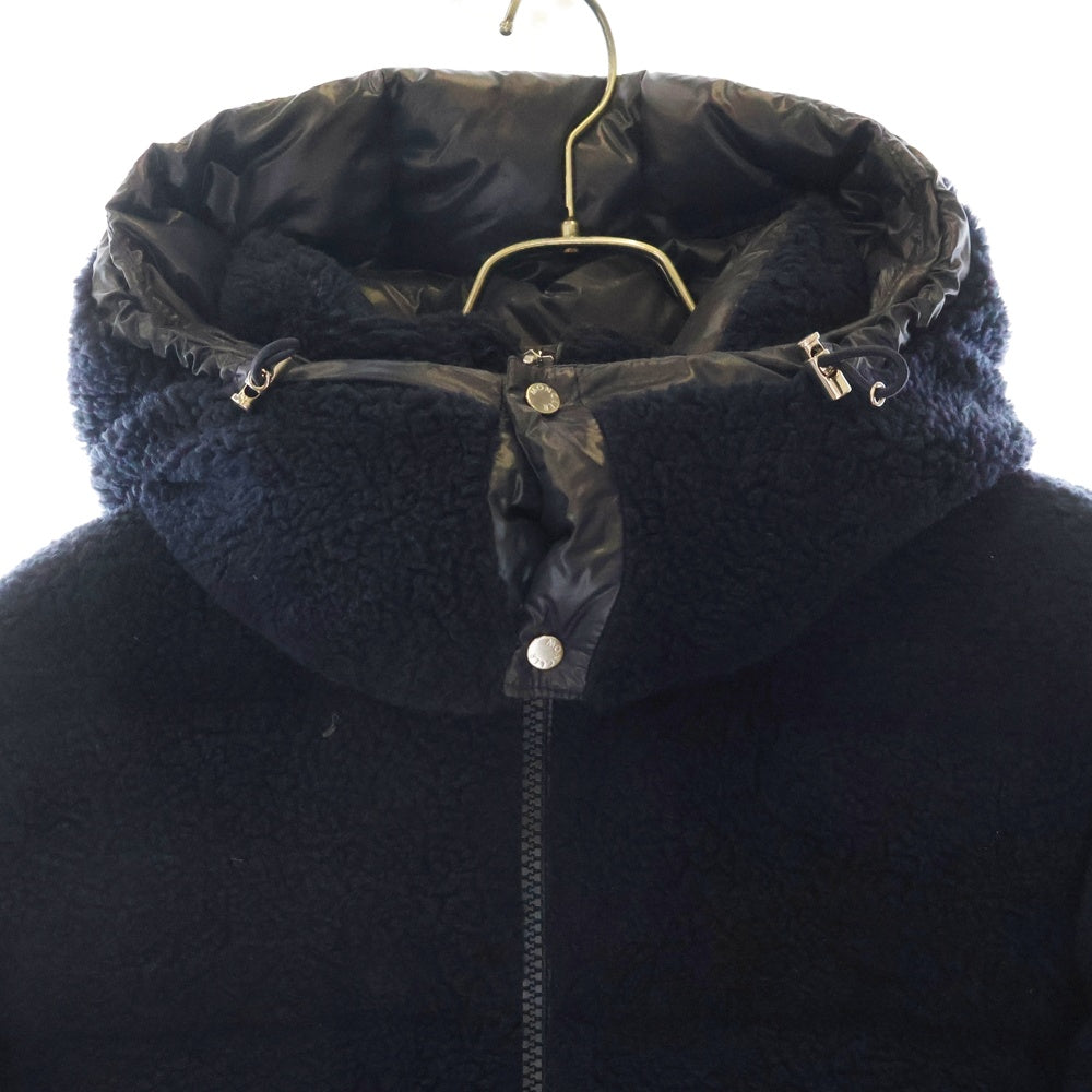 MONCLER GAMME ROUGE(モンクレールガムルージュ) 21AW Michon ジップアップ フーディ ボアダウンジャケット G20911A00089 ネイビー