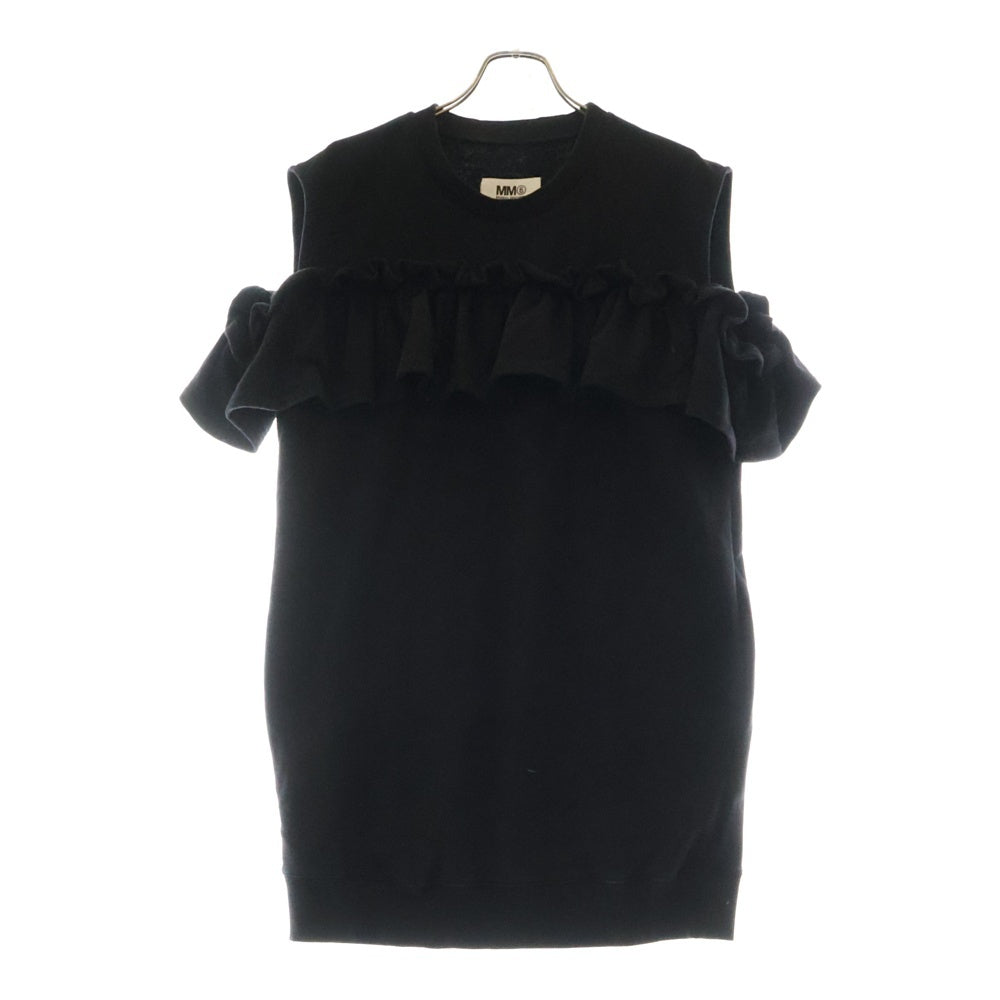 MM6 Maison Margiela(エムエムシックスメゾンマルジェラ) フリルデザイン スウェット ワンピース S52CT0601 S25454 ブラック レディース