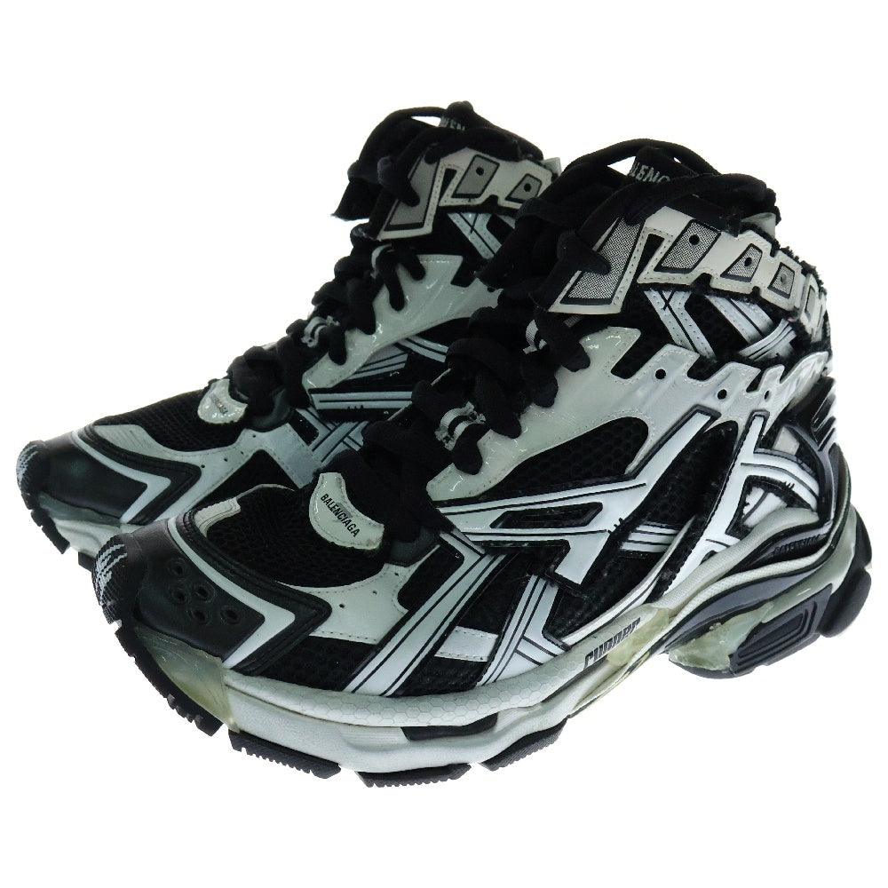 BALENCIAGA(バレンシアガ) RUNNER HIGH ランナーハイ ユーズド加工 ハイカットスニーカー シューズ ブラック/ホワイト 695764