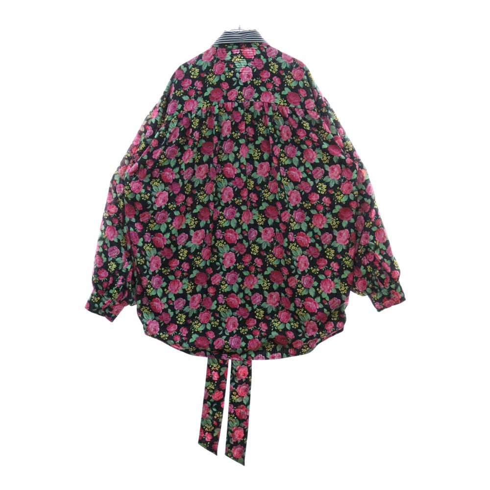 BALENCIAGA(バレンシアガ) 681623 TLM06 リバーシブルフラワーボウネック ストライプ長袖シャツ マルチ