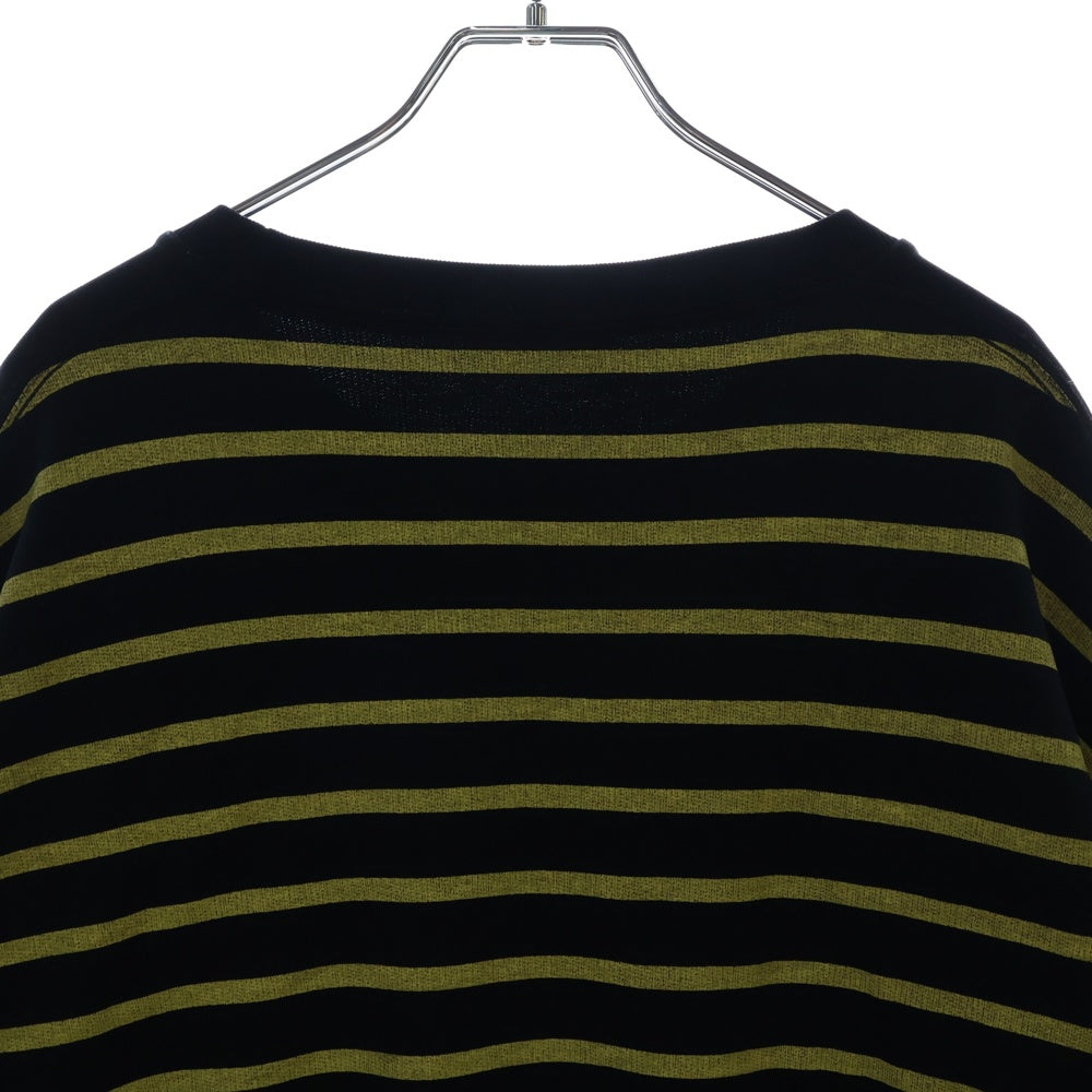 BALENCIAGA(バレンシアガ) 17AW Homme Oversized Sweatshirt フロントロゴ刺繍 ボーダー オーバーサイズ クルーネック スウェット ブラック 485947 TWK22