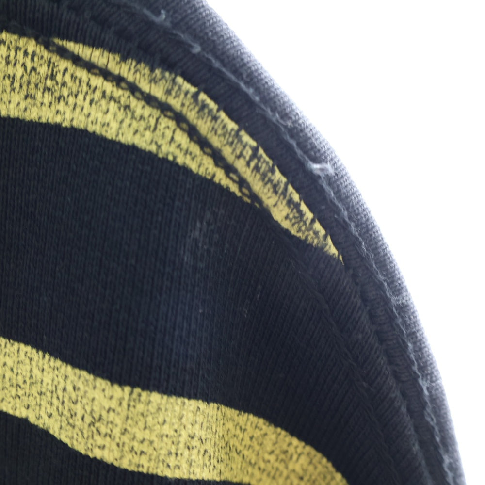 BALENCIAGA(バレンシアガ) 17AW Homme Oversized Sweatshirt フロントロゴ刺繍 ボーダー オーバーサイズ クルーネック スウェット ブラック 485947 TWK22