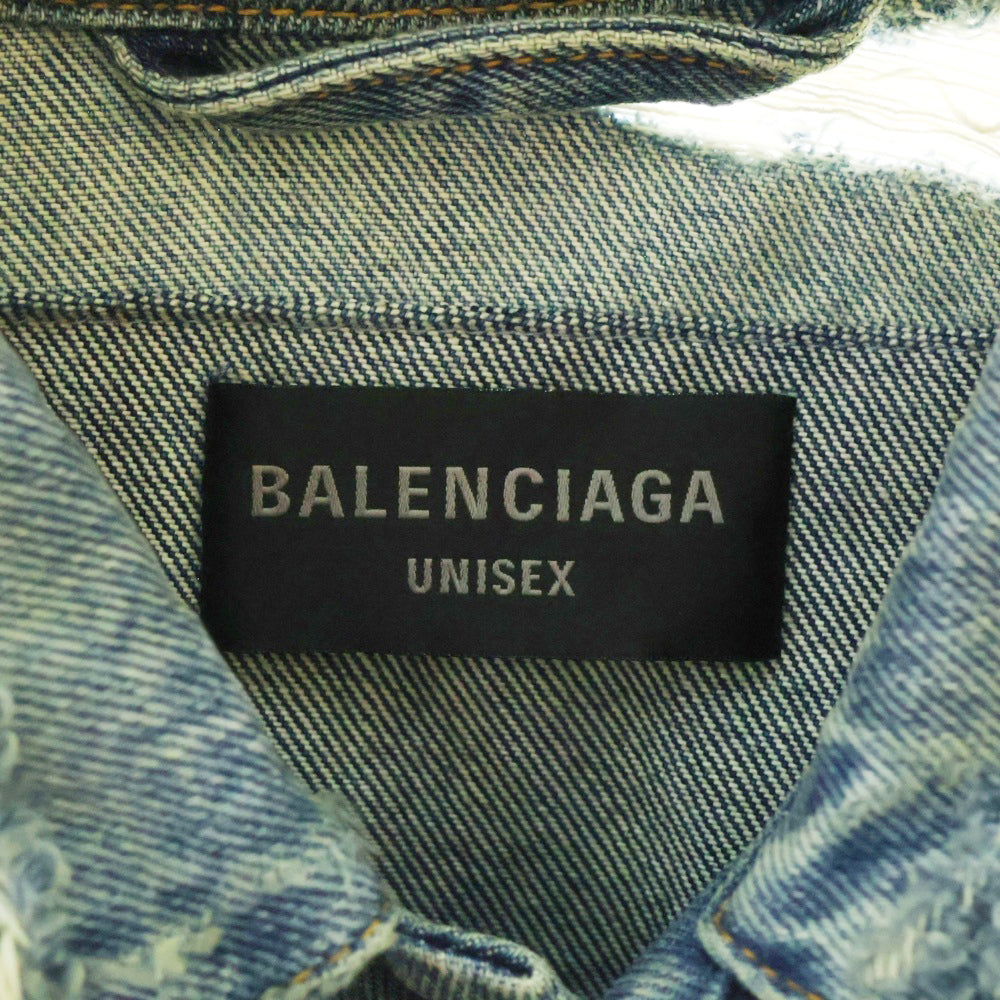 BALENCIAGA(バレンシアガ) 23SS PATCHED DESTROYED JACKET IN ACID BLUE デストロイ デニムジャケット 727840 TNW01 インディゴ