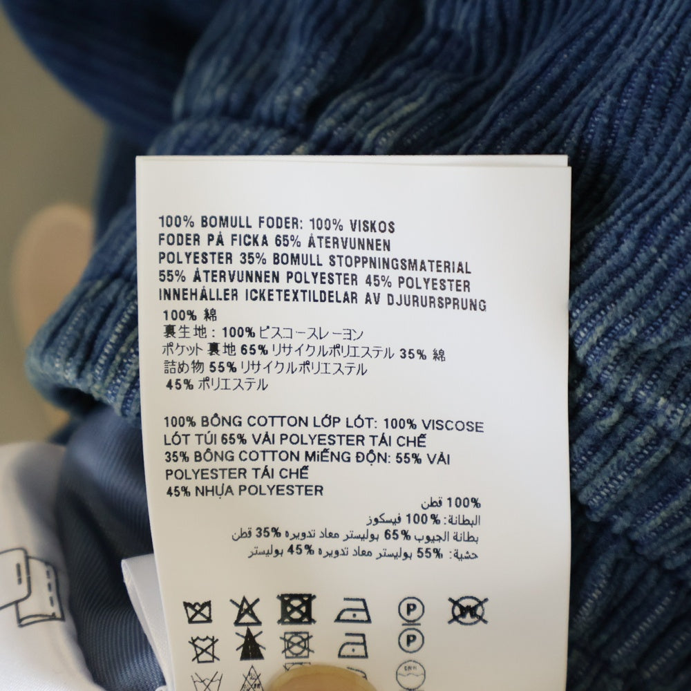 miumiu(ミュウミュウ) Washed corduroy blouson jacket ロゴ コーデュロイジップジャケット ネイビー ML1152