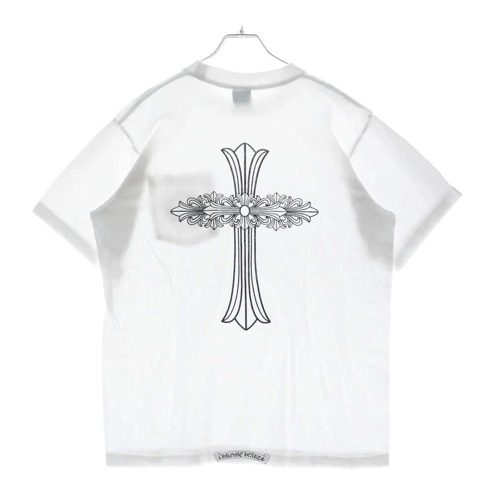 CHROME HEARTS(クロムハーツ) OLD Back Cross TEE オールドモデル バッククロス ネックロゴプリント 半袖Tシャツ カットソー ホワイト