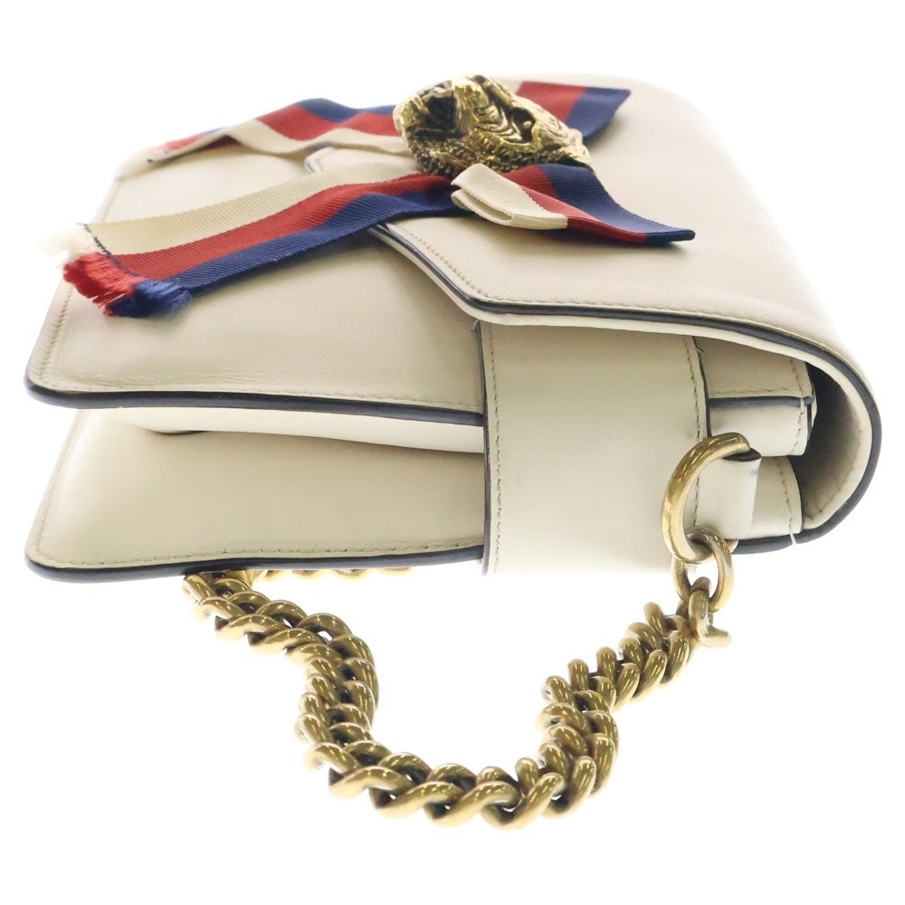 GUCCI(グッチ) チェーンショルダー 2WAY アニマリエ ブロードウェイ ボウ フラップバッグ ショルダーバッグ 453777 486628 ホワイト