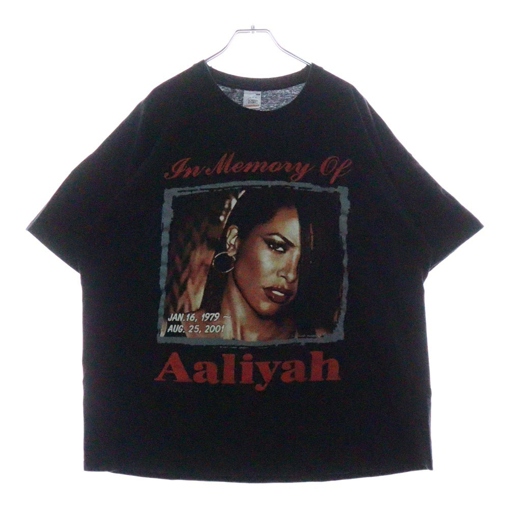 VINTAGE(ヴィンテージ) 00s Aaliyah Dana Haughton TRY AGAIN アリーヤ トライアゲイン 追悼Tシャツ 半袖カットソー ブラック