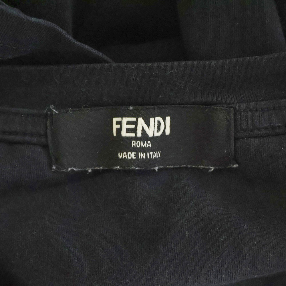 FENDI(フェンディ) スタッズ装飾 モンスターアイ クルーネック半袖Tシャツ FY0650 ブラック