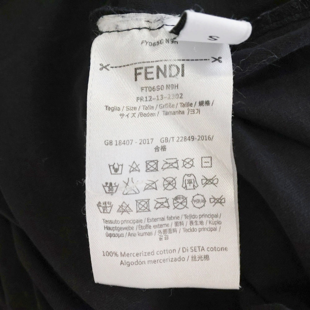 FENDI(フェンディ) スタッズ装飾 モンスターアイ クルーネック半袖Tシャツ FY0650 ブラック