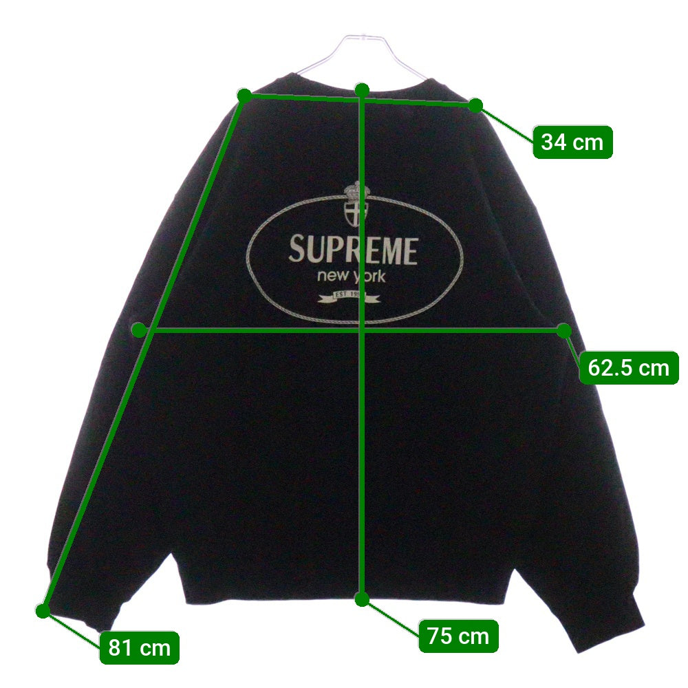 SUPREME(シュプリーム) 24AW Crest Crewneck クレストクルーネック スウェット ブラック