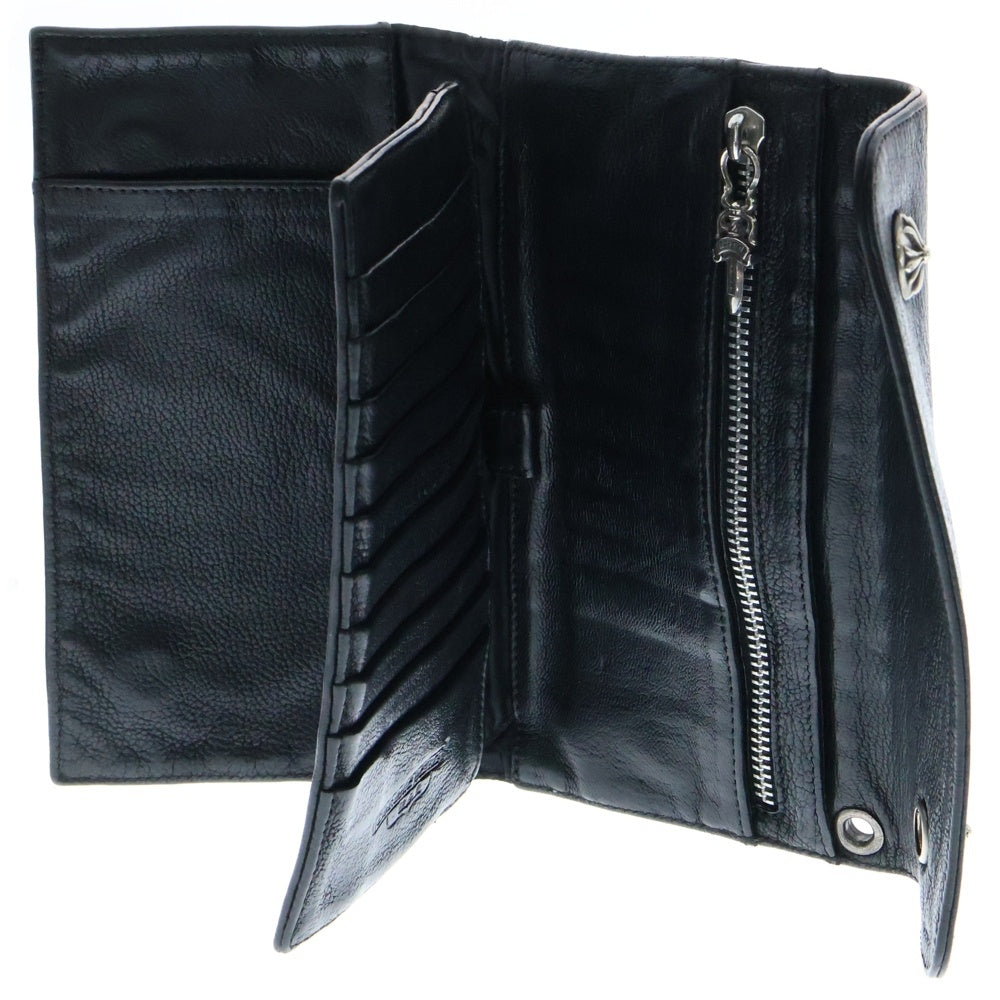 CHROME HEARTS(クロムハーツ) WAVE ウェーブ レザーウォレット 財布 ブラック BCA375