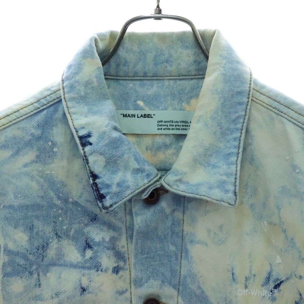OFF-WHITE(オフホワイト) 20SS ブリーチ加工 デニムジャケット OMYE005R20386020 インディゴ