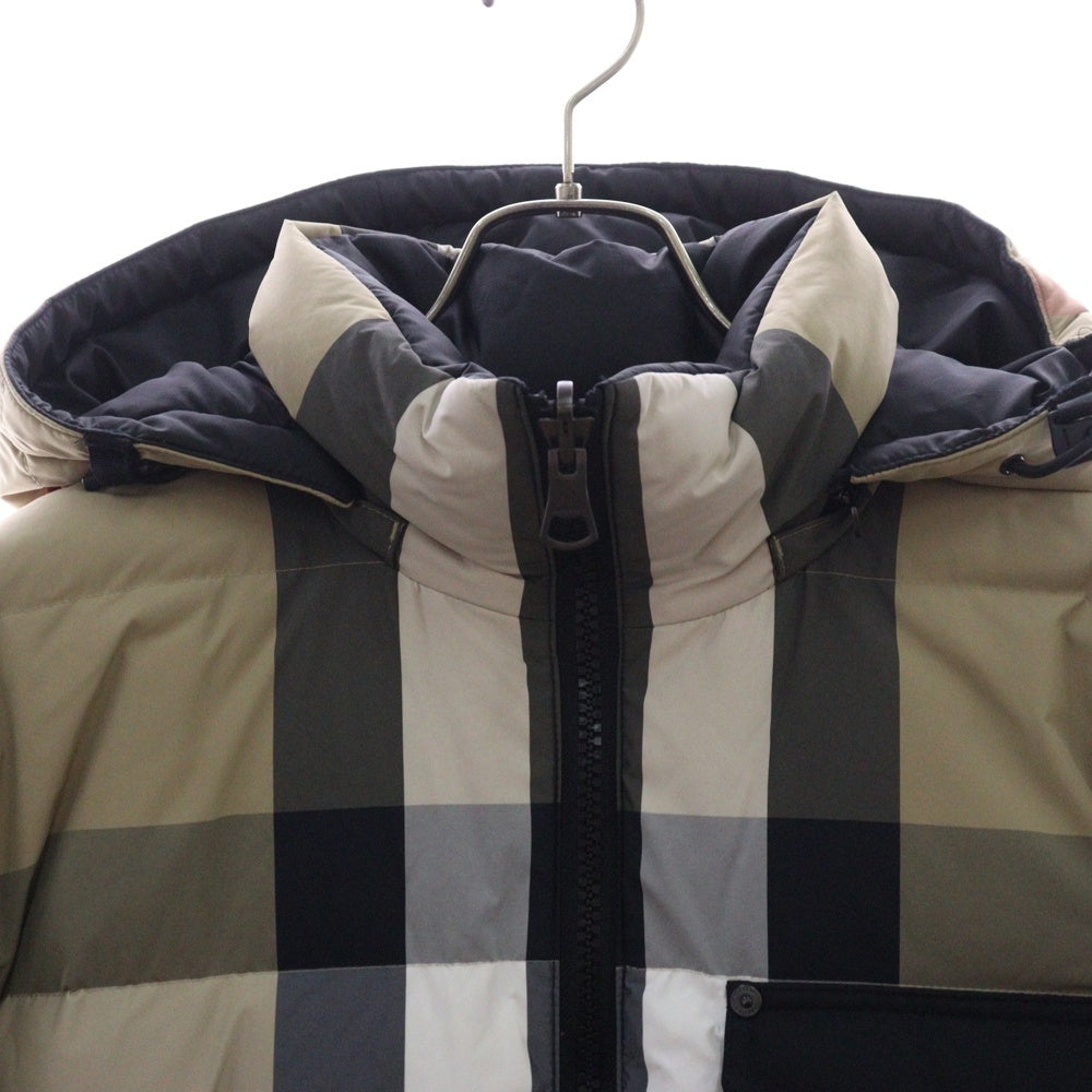 BURBERRY(バーバリー) ノバチェック フーディージップアップ ダウンジャケット 8033115 ベージュ