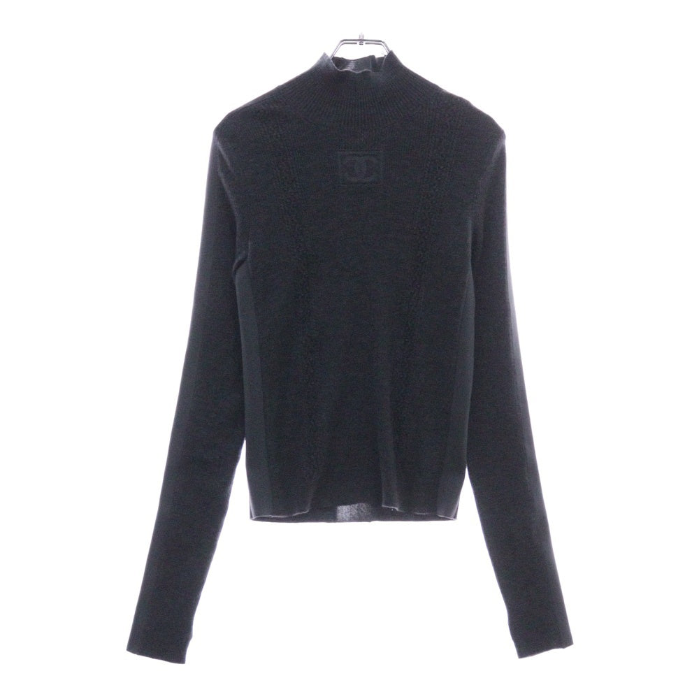 CHANEL(シャネル) ココマーク タートルネック 長袖ニットセーター グレー P77800K11276