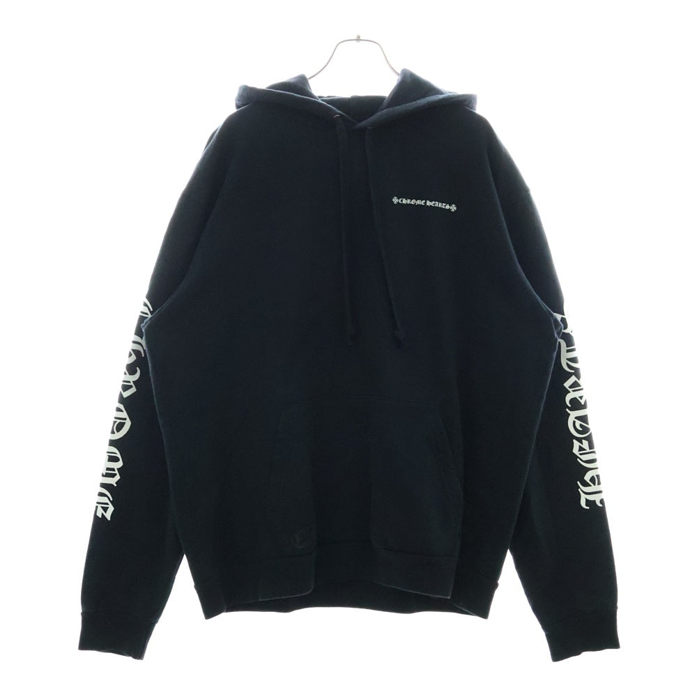 CHROME HEARTS(クロムハーツ) SWTSHRT PLVR TIRE TRACK HOODIE セメタリークロスプリント タイヤトラック プルオーバーパーカー ブラック