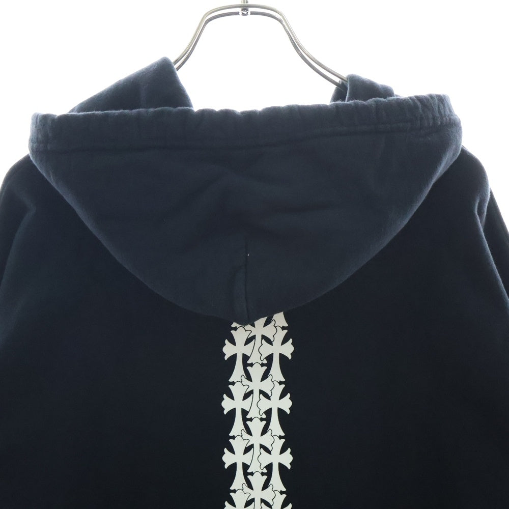CHROME HEARTS(クロムハーツ) SWTSHRT PLVR TIRE TRACK HOODIE セメタリークロスプリント タイヤトラック プルオーバーパーカー ブラック