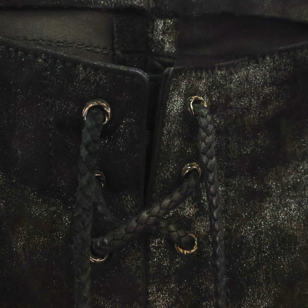 CHROME HEARTS(クロムハーツ) FLEURKNEE LEATHER PANTS コーティング レザーパンツ ブラック