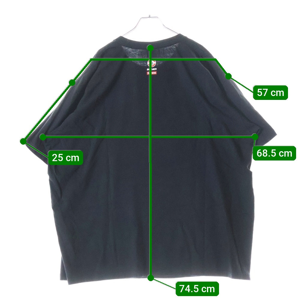 SUPREME(シュプリーム) 24SS Ducati Bike Tee ドゥカティ バイク ロゴ クルーネック半袖Tシャツ ブラック