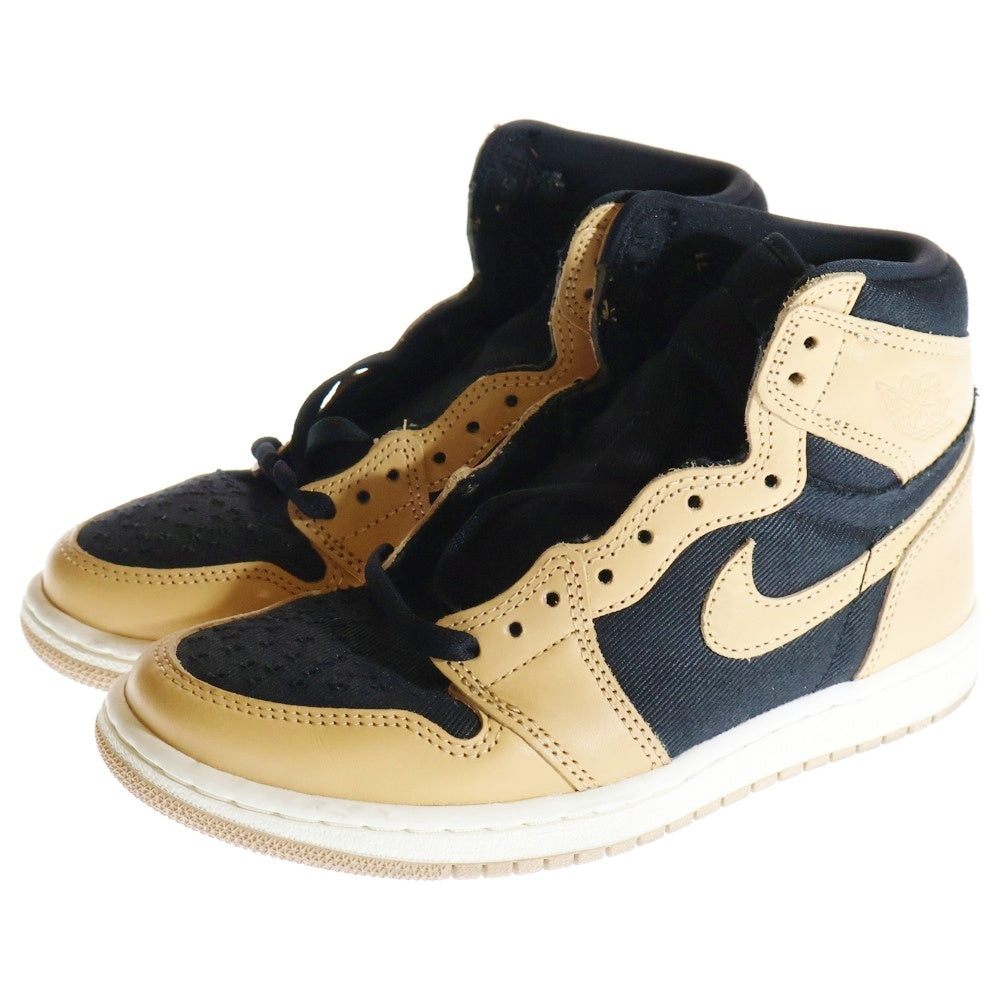 NIKE(ナイキ) AIR JORDAN 1 RETRO HIGH OG 555088-202 エア ジョーダン 1 レトロ ハイカット スニーカー US5/23.5cm ベージュ/ブラック