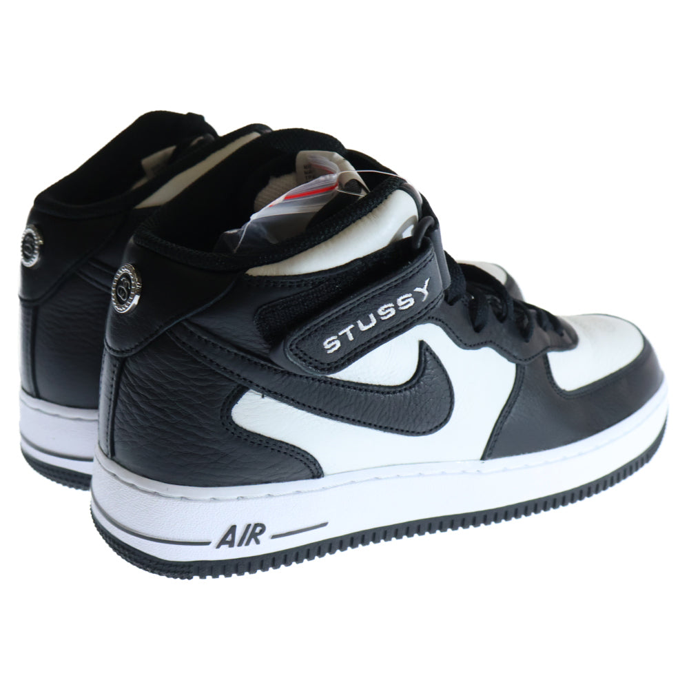 NIKE(ナイキ) ×STUSSY AIR FORCE 1 MID ステューシー エアフォース1 ミッドカットスニーカー DJ7840-002 ブラック/ホワイト US10/28cm