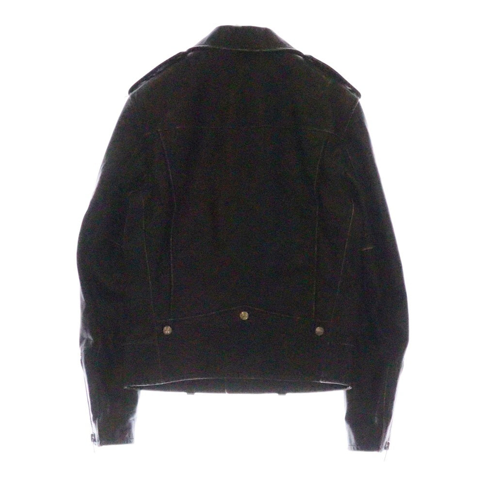 SAINT LAURENT PARIS(サンローランパリ) 16SS 397290 Y5QD1 2015 L01 ヴィンテージ加工 ダブルライダース レザージャケット ブラック