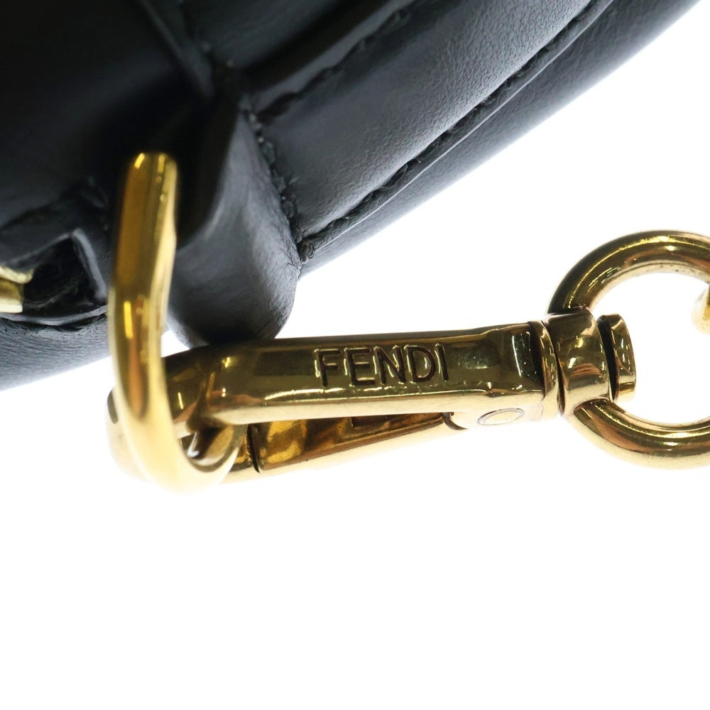 FENDI(フェンディ) ズッカ柄 チェーンショルダー レザーバッグ ブラウン/ブラック 8BT287