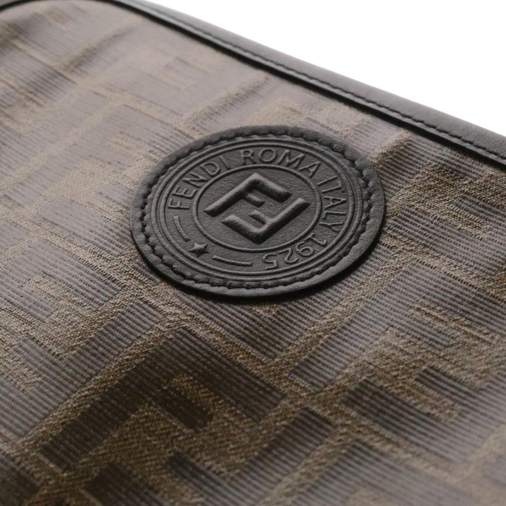 FENDI(フェンディ) ズッカ柄 チェーンショルダー レザーバッグ ブラウン/ブラック 8BT287