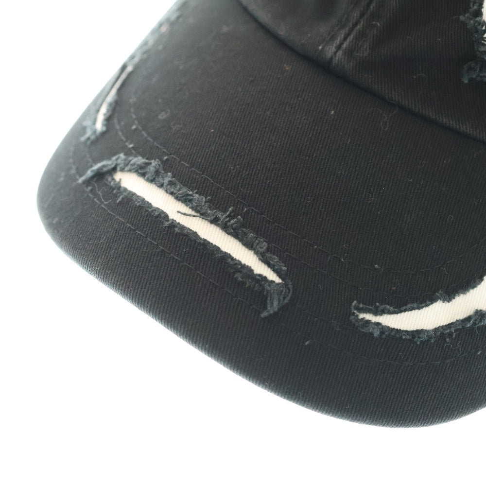 99%is(ナインティナインパーセントイズ) GHOST CAP ダメージ加工 キャップ ブラック/ホワイト
