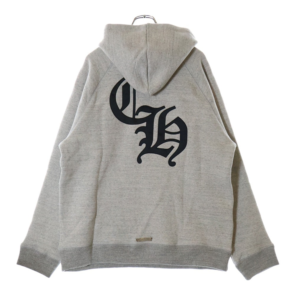 CHROME HEARTS(クロムハーツ) 7-11 HD PLVR SWTSHRT セメタリークロスパッチ バックCHロゴ クロスフェルト刺繍 プルオーバーパーカー グレー