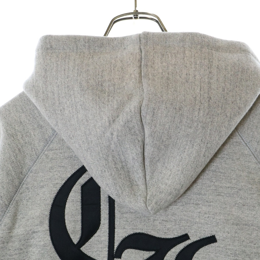 CHROME HEARTS(クロムハーツ) 7-11 HD PLVR SWTSHRT セメタリークロスパッチ バックCHロゴ クロスフェルト刺繍 プルオーバーパーカー グレー