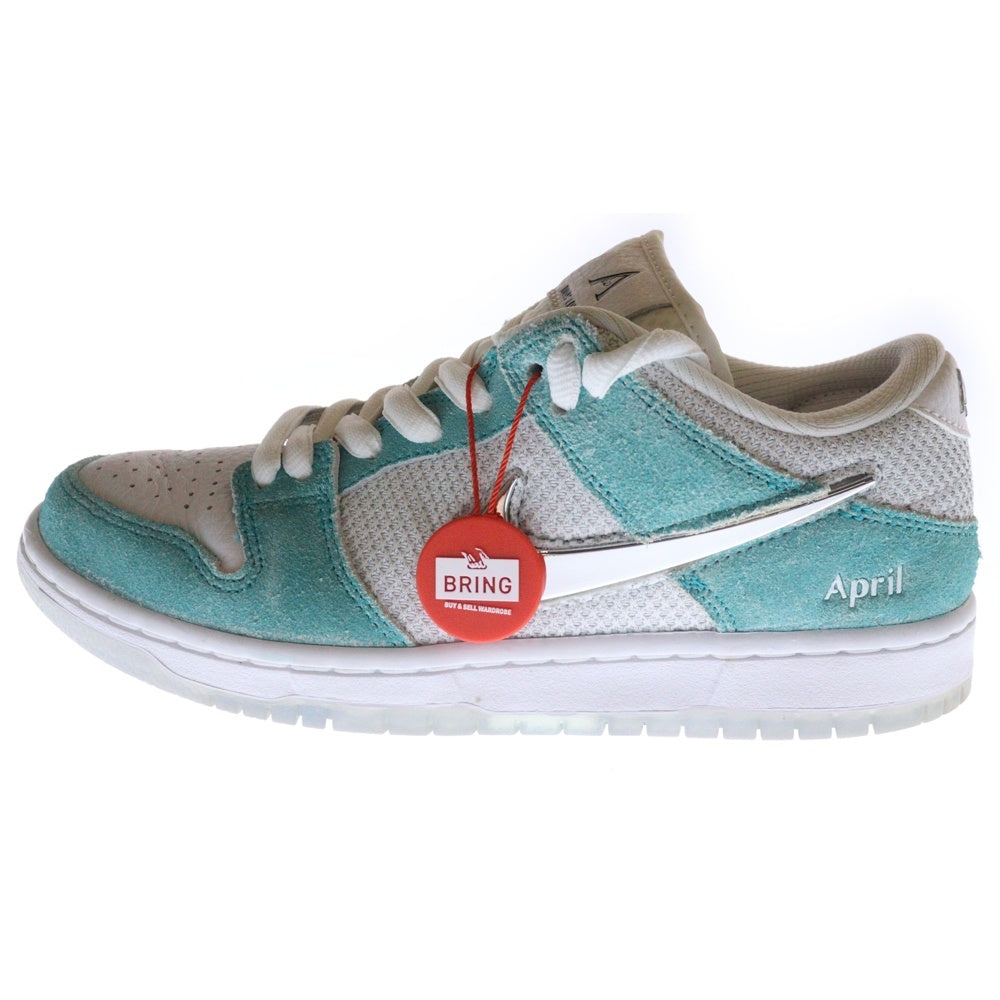 NIKE SB(ナイキエスビー) DUNK LOW PRO QS APRIL SKATEBOARDS ダンク エイプリル スケートボード ローカットスニーカー ホワイト/ブルー US6.5/24.5cm FD2562-400