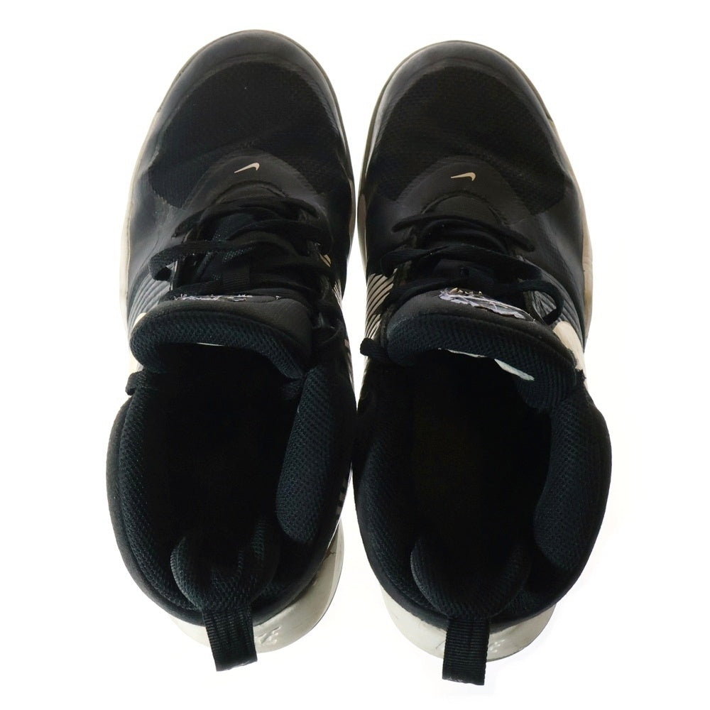 NIKE(ナイキ) Team Hustle メッシュハイカットスニーカー ブラック/ホワイト レディース AQ4224-009 US6Y/24cm