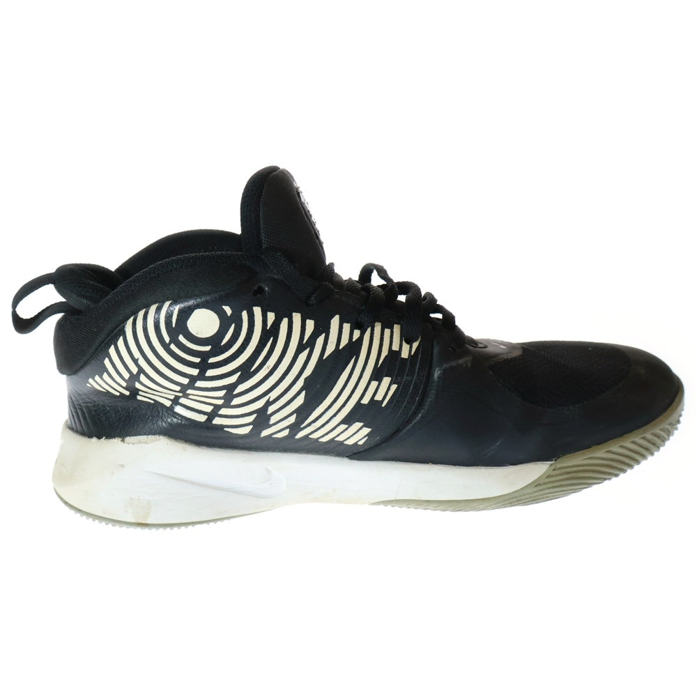 NIKE(ナイキ) Team Hustle メッシュハイカットスニーカー ブラック/ホワイト レディース AQ4224-009 US6Y/24cm