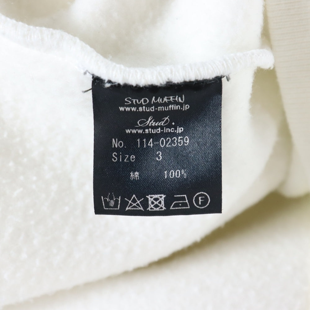 STUD MUFFIN(スタッド マフィン) BIG M スプレースマイル プルオーバーパーカー 114-02359 ホワイト