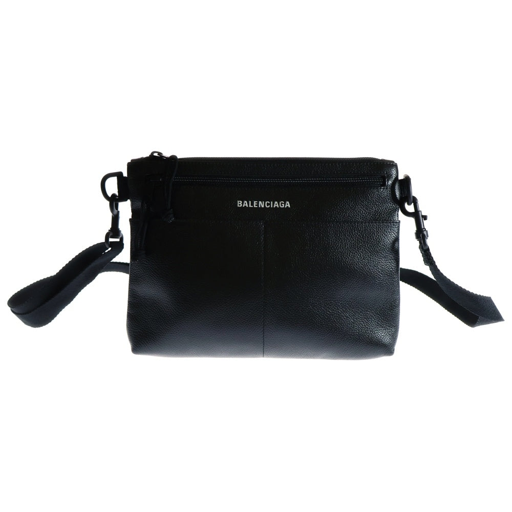 BALENCIAGA(バレンシアガ) SHOULDER BAG ロゴ レザー サコッシュ クロスボディバッグ ショルダーバッグ 673169 ブラック
