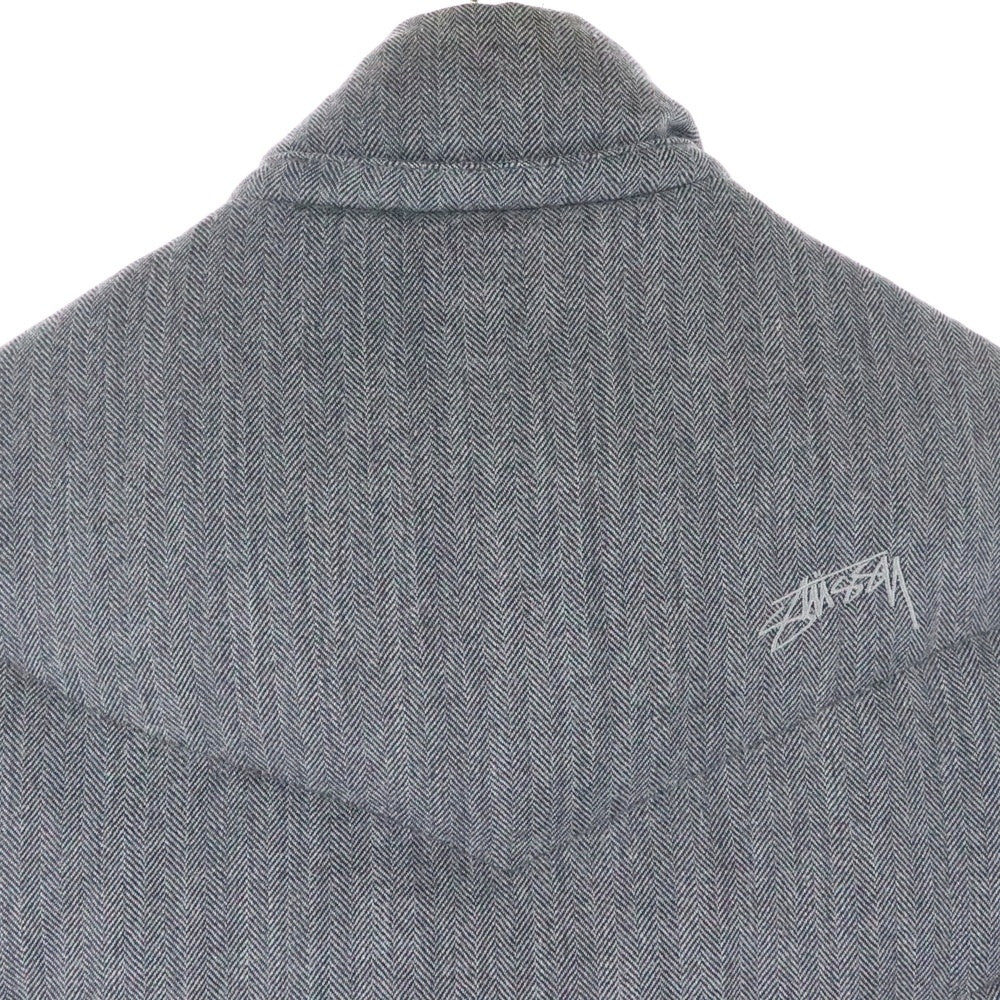 STUSSY(ステューシー) ロゴ刺繍 パッチ付き ダウンベスト グレー