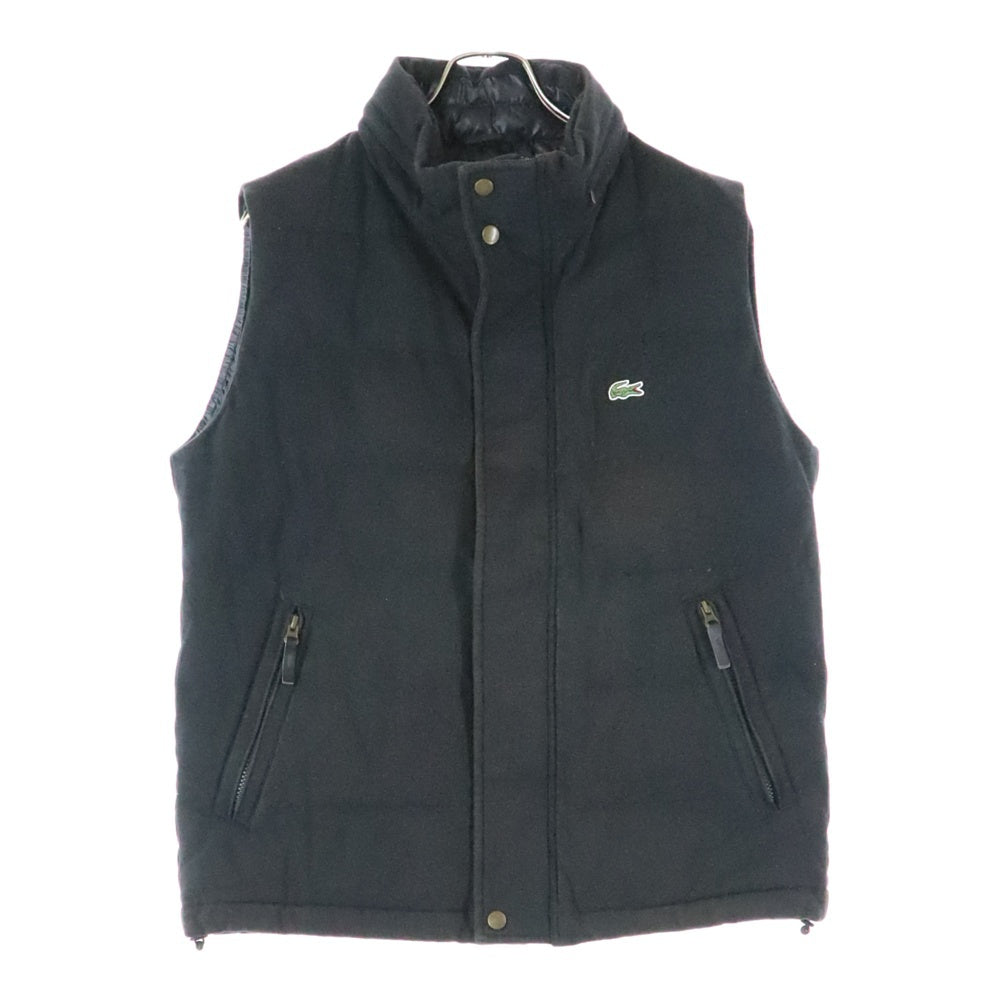 LACOSTE(ラコステ) Logo Cotton Pique Down Vest ロゴ刺繍パッチ コットンピケダウンベスト BH310E ブラック