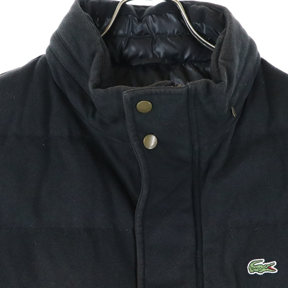 LACOSTE(ラコステ) Logo Cotton Pique Down Vest ロゴ刺繍パッチ コットンピケダウンベスト BH310E ブラック