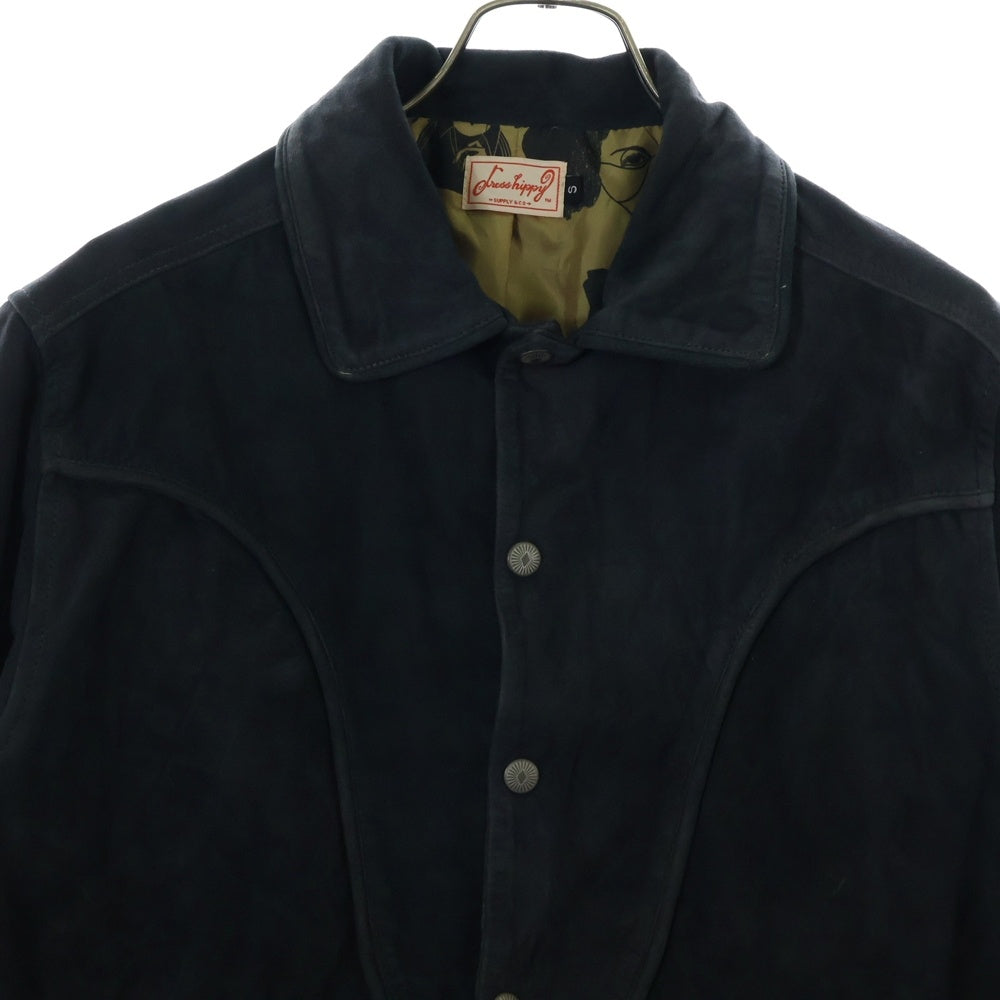 Dress Hippy(ドレスヒッピー) WOOD STOCK SUEDE SHIRT JACKET ウッドストック スウェード シャツ ジャケット ゴートレザージャケット ブラック