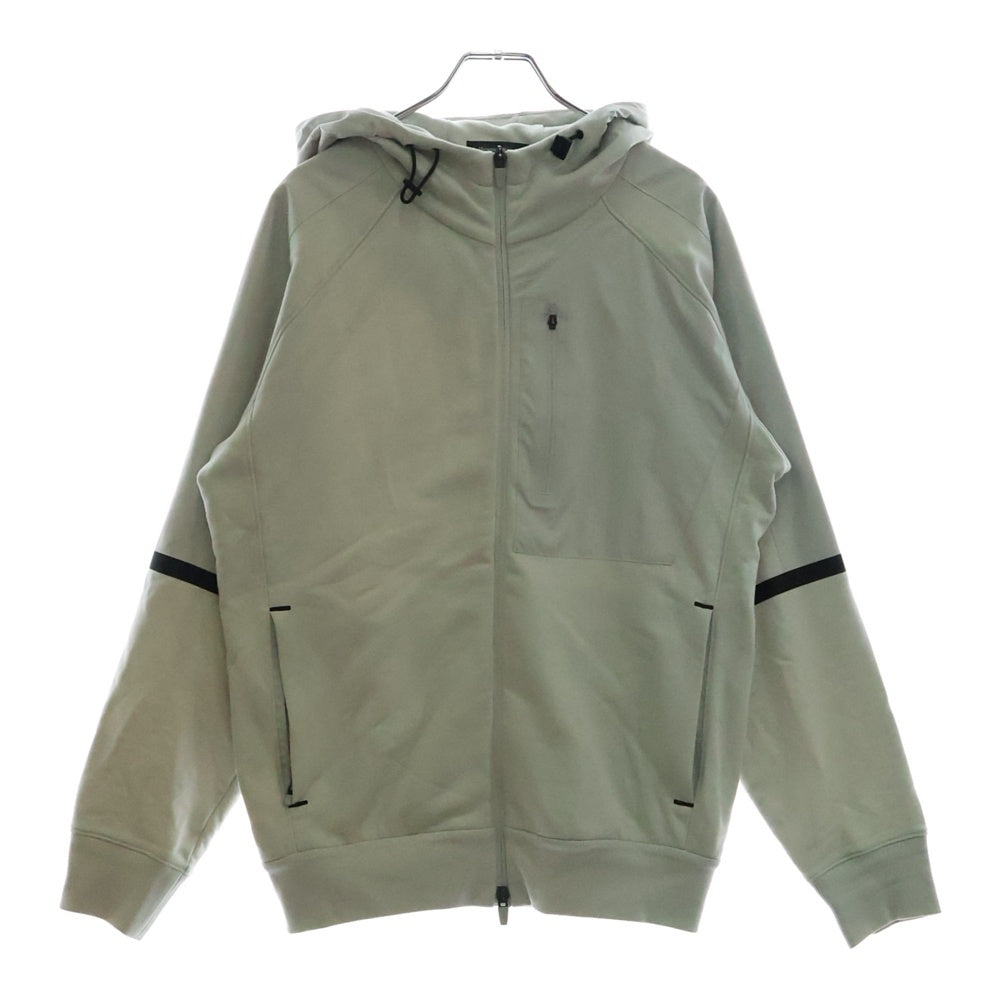 HERNO(ヘルノ) LAMINAR COTTON SWEATER ナイロン切り替え ジップアップフーデッドジャケット グレー JC00012UL 50017