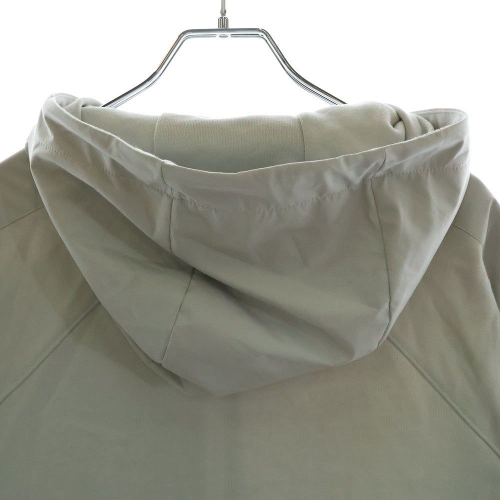HERNO(ヘルノ) LAMINAR COTTON SWEATER ナイロン切り替え ジップアップフーデッドジャケット グレー JC00012UL 50017