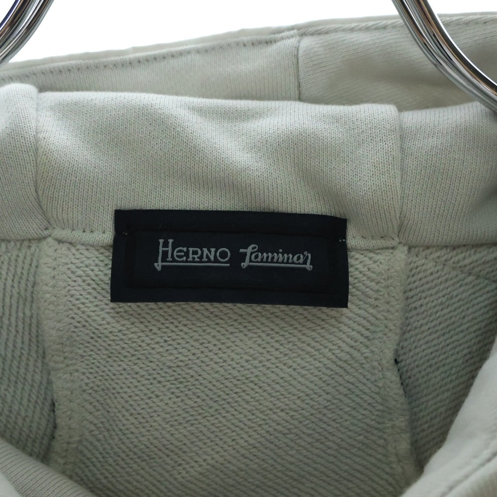 HERNO(ヘルノ) LAMINAR COTTON SWEATER ナイロン切り替え ジップアップフーデッドジャケット グレー JC00012UL 50017