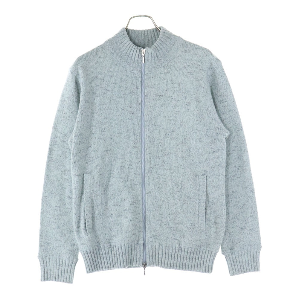 three dots(スリードッツ) ジップアップニット ME711M ブルー