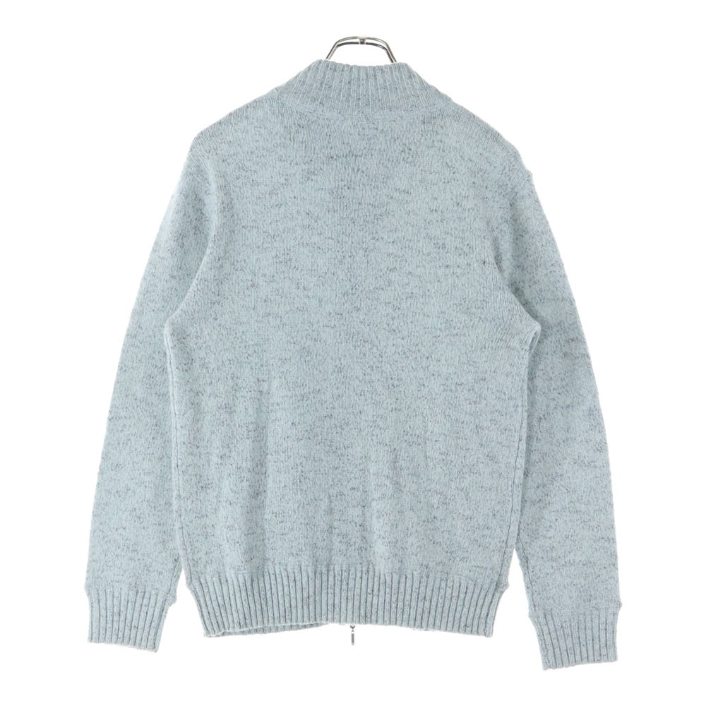 three dots(スリードッツ) ジップアップニット ME711M ブルー
